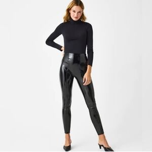 Spanx Faux Patent Leather Leggings in Classic Black